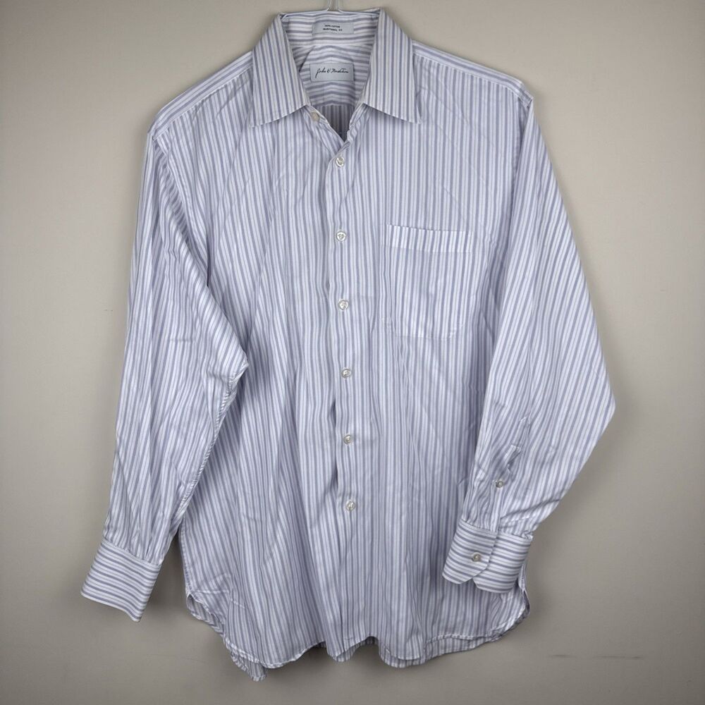 John W. Nordstrom Traditional Fit Striped Cotton Men’s Dress Shirt Size 16.5|33